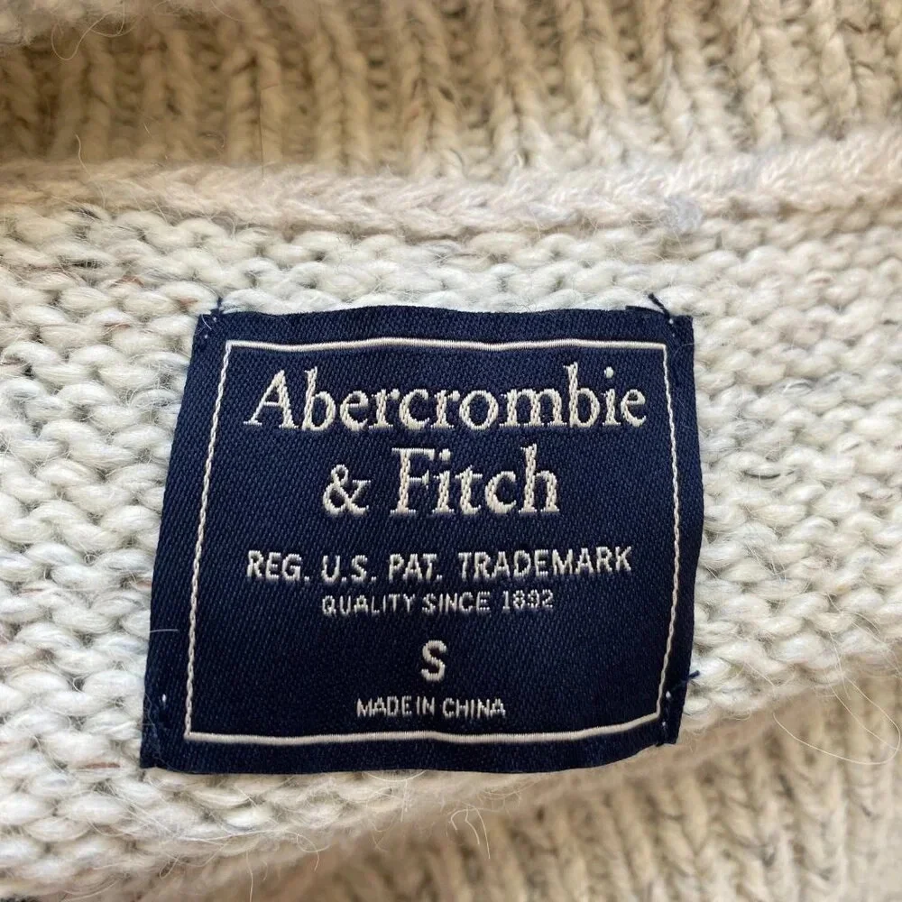 Abercrombie & Fitch Cowl Neck Fair Isle Knit Sweater Dress Womens Small Gray Y2K - Picture 11 of 13